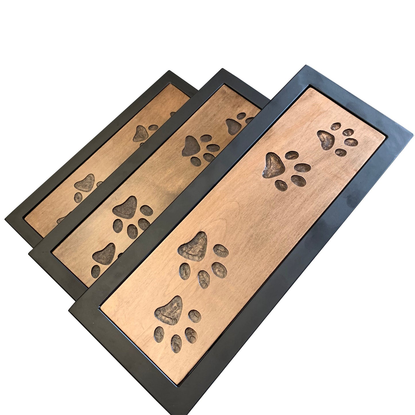 Multi Purpose Stool - Carved Design - Acacia Wood - Metal Frame - Dog Steps