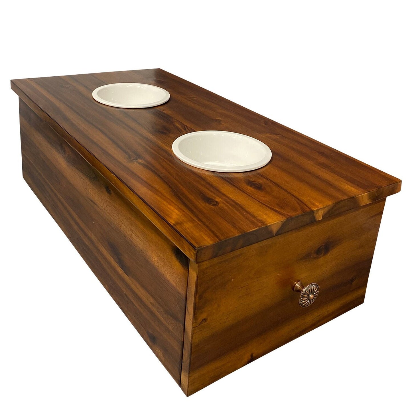 828 Pet Supplies Small Raised Dog Feeder with sliding drawer