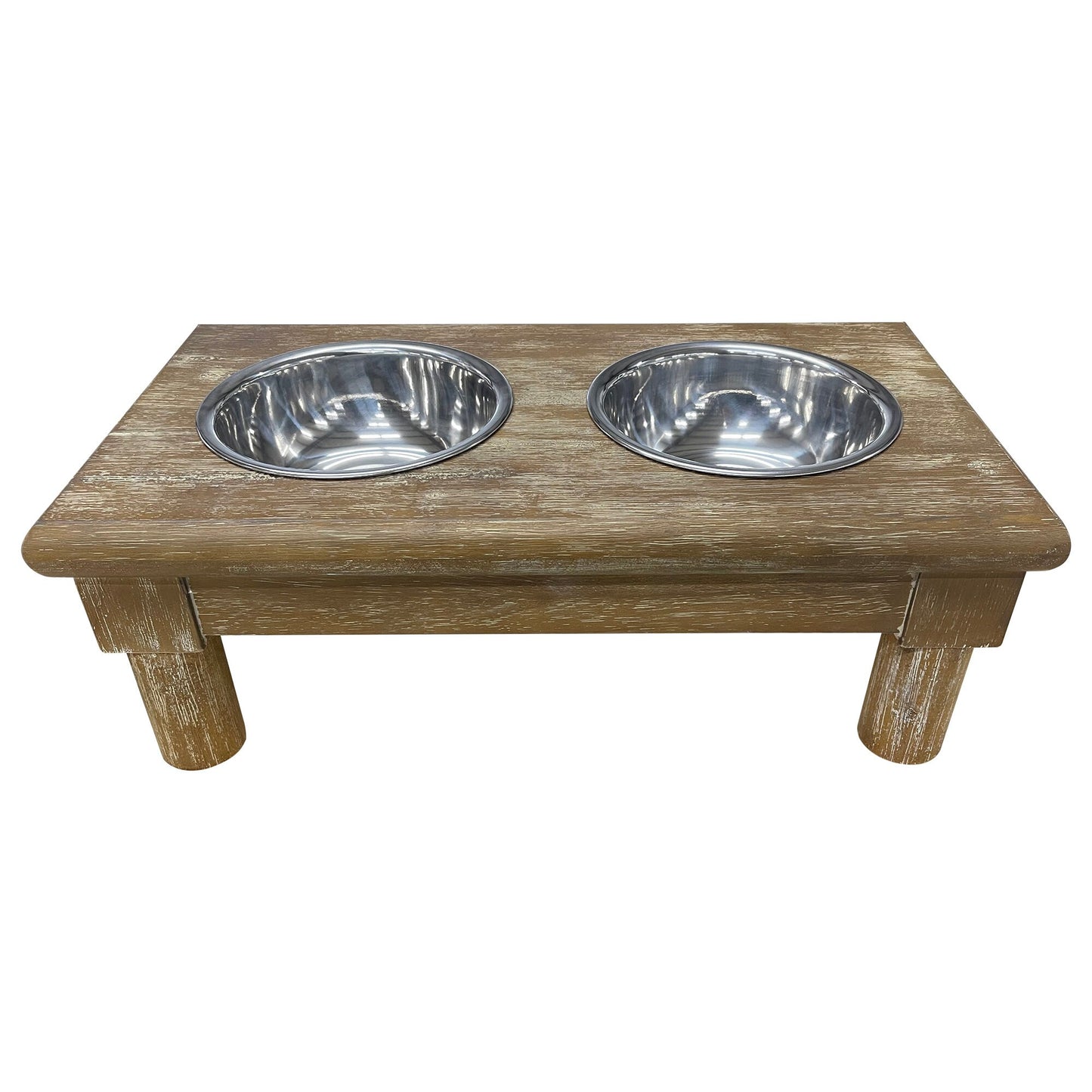 Boho Raised Dog Bowl with Stand, Two Bowls for Food and Water, Puppy to Large Dog Transition Set