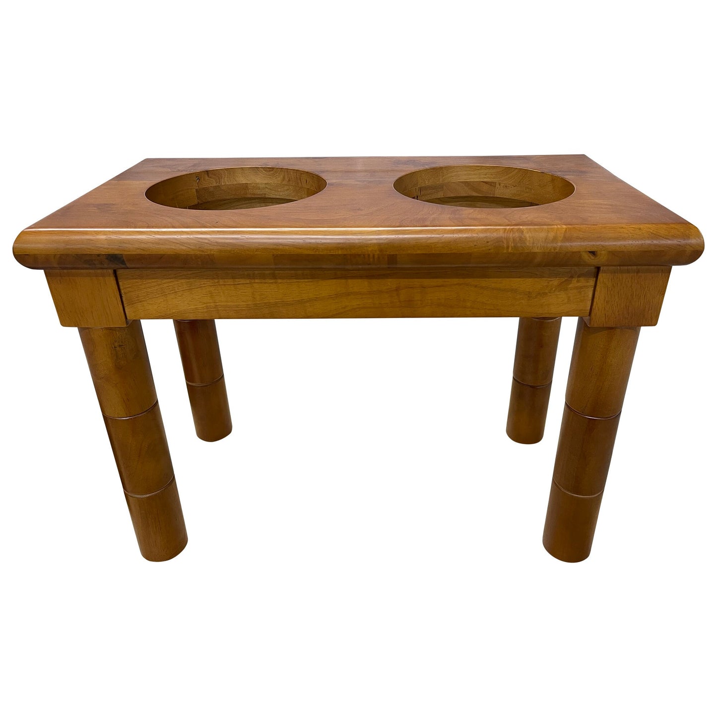 Mid Century Modern Dog Bowl with Stand, Two Bowls for Food and Water, Puppy to Adult Transition Set